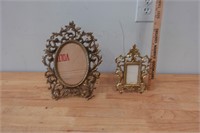 Gold colored picture frames