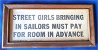 1942 VIRGINIA BEACH STREET GIRLS & SAILORS SIGN