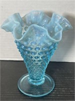 VINTAGE FENTON LIGHT BLUE OPALESCENT HOBNAIL CONE