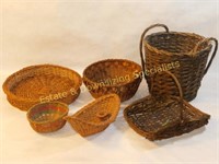 Six Baskets of  Various Sizes/Styles