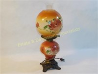 Floral Double Ball Hurricane Table Lamp