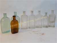 8 Apothecary Glass Bottles