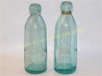 2 Antique L. Wellington Glass Bottles 1884