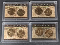 Four Sacagawea Dollar Sets, D & P Mints