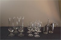 Glass, eight 5.75" wine glasses, four 8.25"