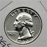 1962 WASHINGTON QUARTER PROOF GEM