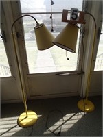 Pair of Yellow Goose Neck Floor Lamps