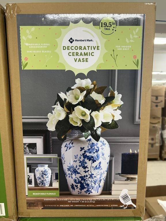 (36x) Members Mark Decorative Ceramic Vase