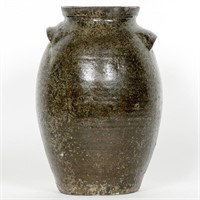 Green & Brown Textured Crock Pottery