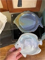 2 Pottery Fish Plates