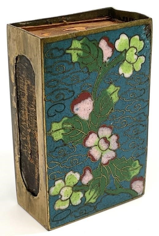 Chinese Cloisonne Matchbox Holder