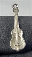 Base Guitar Sterling Silver Charm