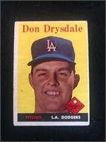 1958 Topps #25 Don Drysdale 2nd Year HOF Lower gra