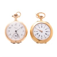 Two Lady's Pendant Watches in Gold