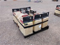 pallet with insecticide fertilizer boxes