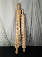 (2) Wood Ravioli Rollers 22.5" & 20" Rollers