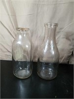 (2) Vintage Milk Bottles