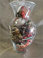 Flower Vase With Costume Jewelry