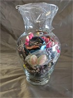 Flower Vase With Costume Jewelry