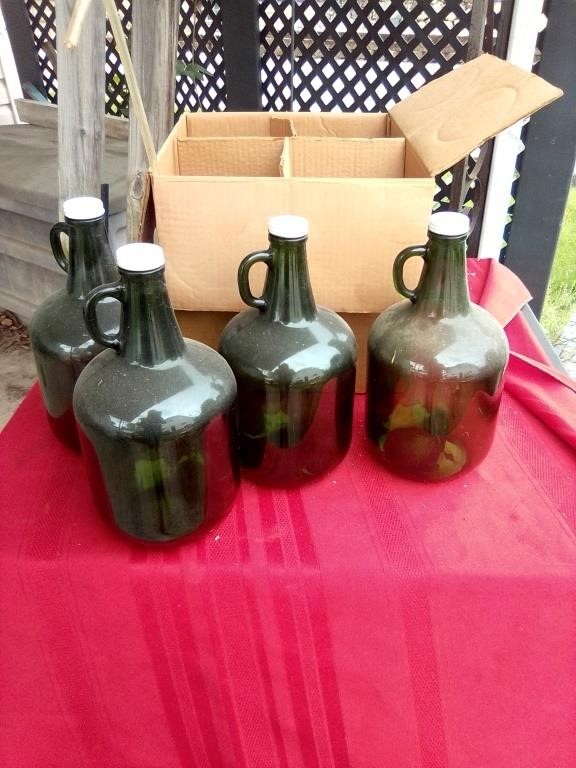 4- green jugs