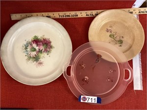 2 plates floral pattern, Limoges, Steubenville,