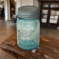 Antique #3 Blue Ball Perfect Mason Jar & Lid