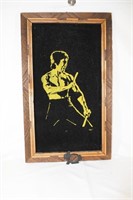 Bruce Lee on Black Velvet Wall Hanger