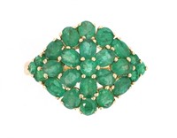 Vintage Cluster Emerald 14k Yellow Gold Ring