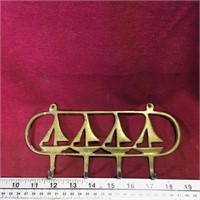 Brass Nautical Wall Mount Key Rack (Vintage)