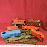 Lot Of Electric Train Cars & Track (Vintage)