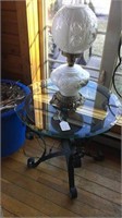 round glass top table/lamp