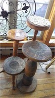 3 end tables/wooden stool