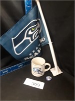 Seattle Seahawks Flag, Cup & Pin