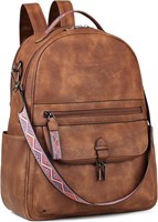 FADEON Leather Laptop Backpack for Women Vegan Com