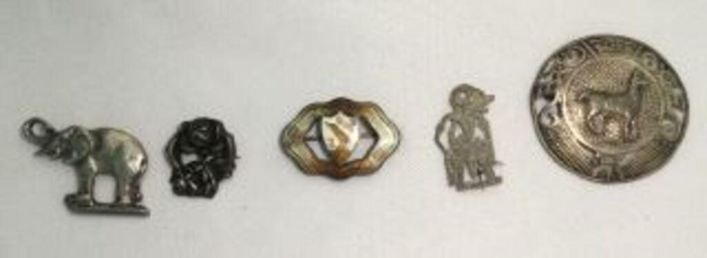 Sterling Brooch Pins (5)