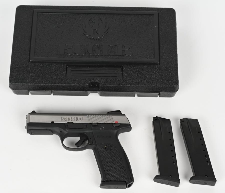 RUGER SR40 SEMI AUTO PISTOL WITH FACTORY CASE/MAG