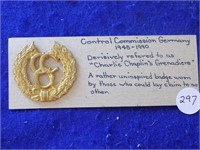 Control Commission Germany Cap Badge