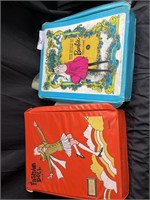 Two Vintage Barbie cases with clothes