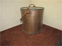 Hammer copper & Metal Pail with Lid