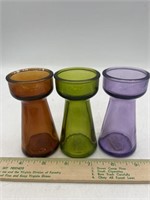 Vintage colored glass vases