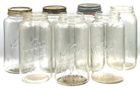 Assorted Vtg. Kerr Half Gallon Mason Jars