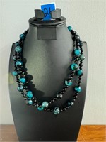 Quartz & Black Onyx 40" Necklace