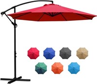 Red 10Ft Adjustable Offset Cantilever Umbrella