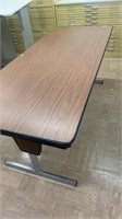 Wooden adjustable table with metal legs 72 inches