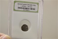 A Slabbed Ancien Greek Bronze Coin
