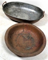 primitive copper type pans