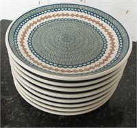 8 Polish Pottery Plates