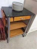 Marble Top 1 Dr. Kitchen Cart