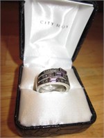 Amethyst & Marcasite Ring w/ Gift Box