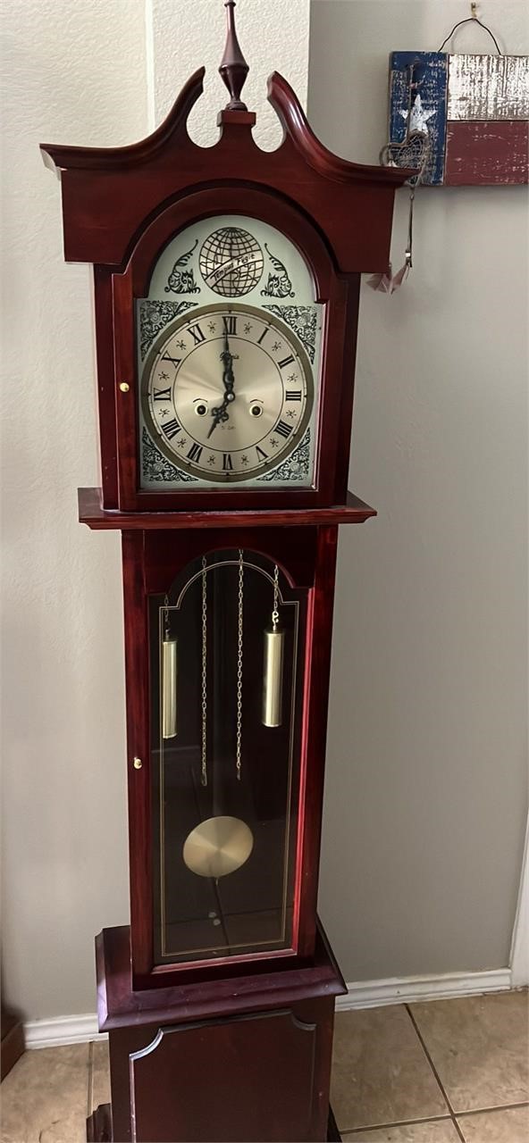Tempus Fugit Grandfather Clock with key